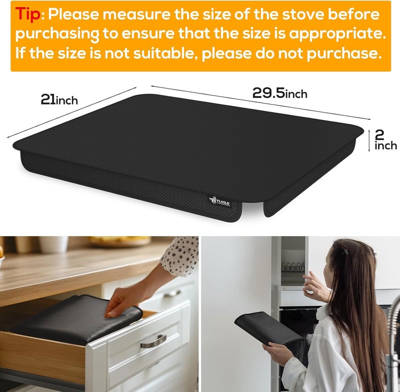 FLASLD Soft Gas Stove Burner Cover Fabric Mat, 29.5×21 Inches Foldable Easy Clean Gas Stove Protector, Anti Dust Stove Covers, Washable Stove Guard Top Protector - Image 3